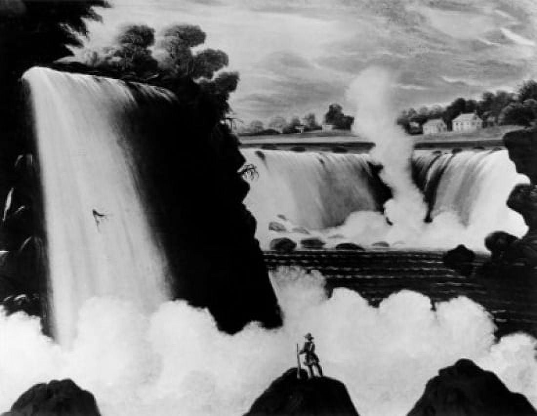Niagra Falls by Thomas Chambers ca1807-1866 Canvas Art - Thomas Chambers (24 x 36)