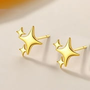 Niahfd Earrings for Women on Sale ！Gold Plated Sterling Silver Post Star Earrings | Small Stud Earrings for Women Teen Girls Jewelry Gold
