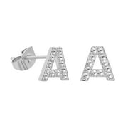 Niahfd Earrings for Women on Sale ！Simulated Diamond Stud Earrings Fashion Alphabet Letter initial Earrings Jewelry A