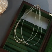 Niahfd Gold Necklace for Women Freshwater Pearl Necklace Pearl Choker Necklace Charm Freshwater Pearl Necklace Rice Bead Beaded Necklace Freshwater Pearl Necklace Pendant for Women Gifts Jewelry A