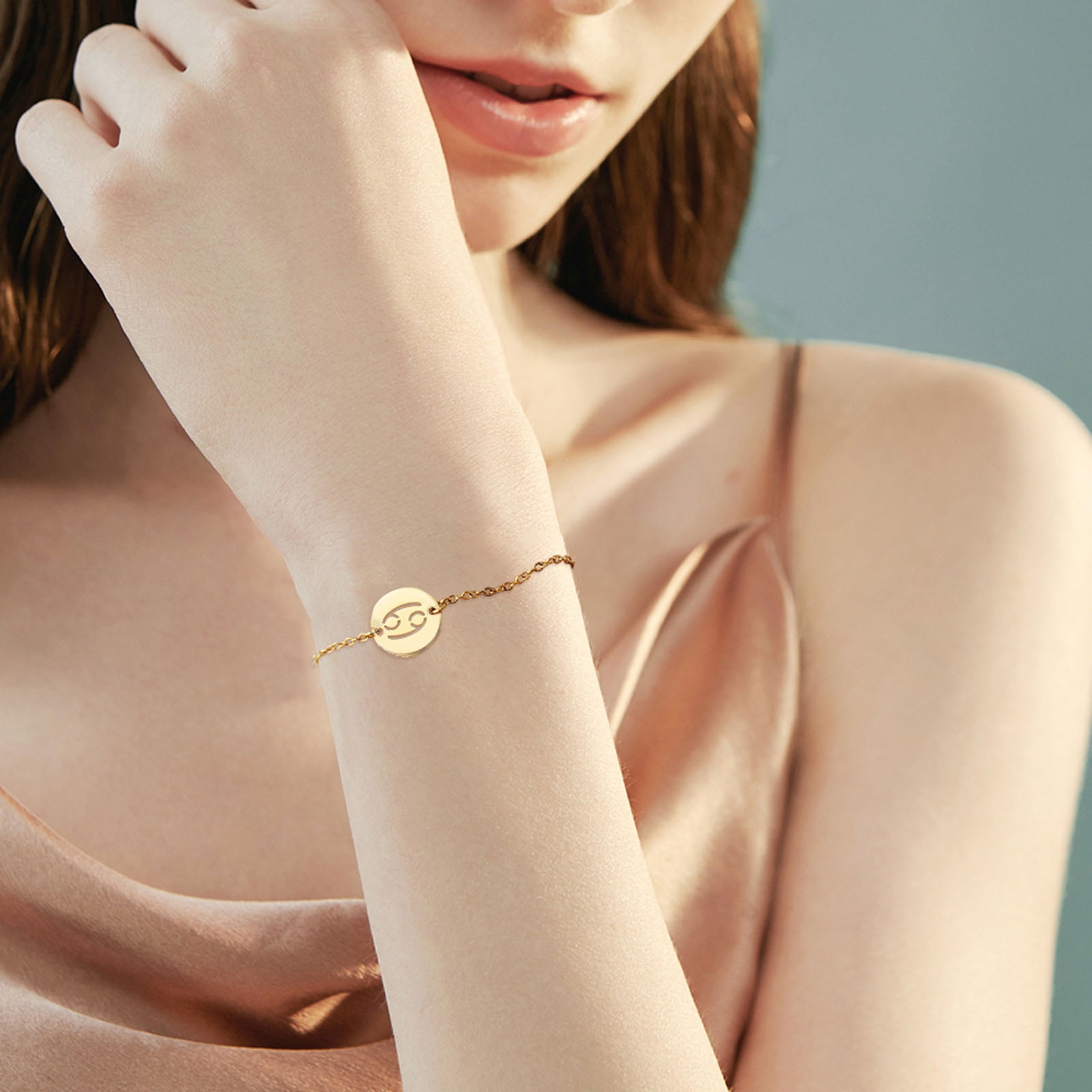 Niahfd Jewelry on Sale Stainless Steel Gold 12 Constellations Zodiac