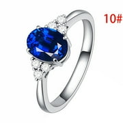 Niahfd Jewelry Women Natural Pigeon Blood Ruby Plated 18K Yellow Gold Set Diamond Ring Ring Blue