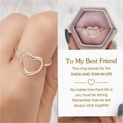 Niahfd Jewelry to My Friend Ring Heart Shaped Ring for Women Girls Ring Love Ring Ring Rose Gold