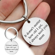 Niahfd Keychain on Sale！ "It Doesn'T Matter How Old I Get I Always Need You Mom" Keychain Gift for Mom Accessories A