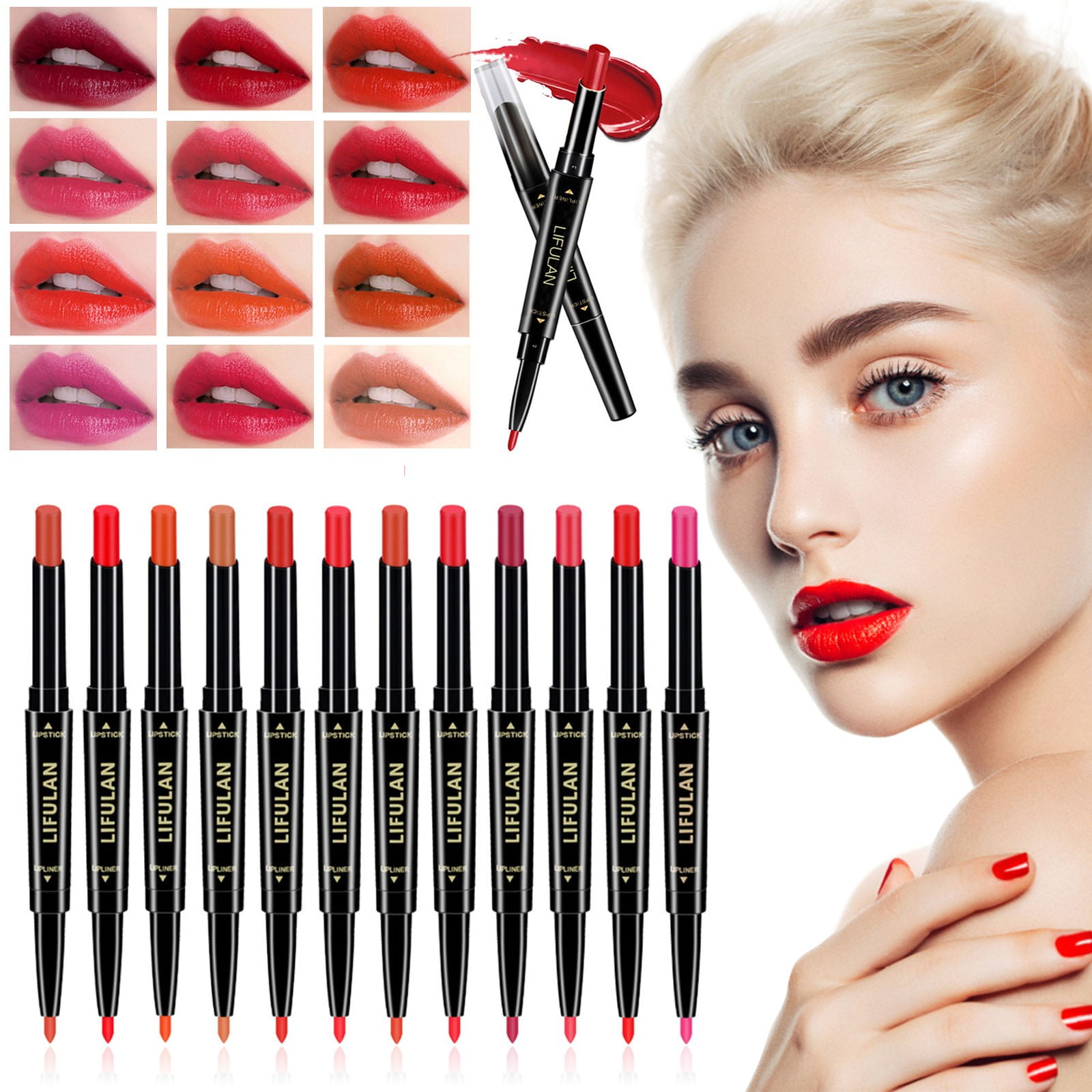 Niahfd Lip Liner Lipstick Makeup Set Velvety Matte Liquid Lipsticks Lip