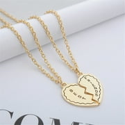 Niahfd Necklaces for Women Europe and The United States Trend Wild Jewelry Love Best Friends Necklace Jewelry Gold