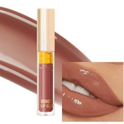 Niahfd on Sale！ Lip Gloss Honey Lip Glaze Moisturizing and Moisturizing with Fine Glitter Pearly Layered Design Lipstick 3.8Ml Makeup E