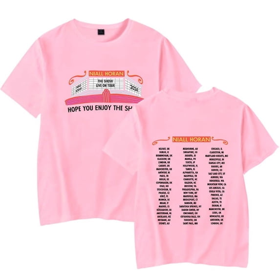 Niall Horan THEATRE MARQUEE CITIES Merch Short Sleeve T-shirt Unisex Fashion Crew Neck Top