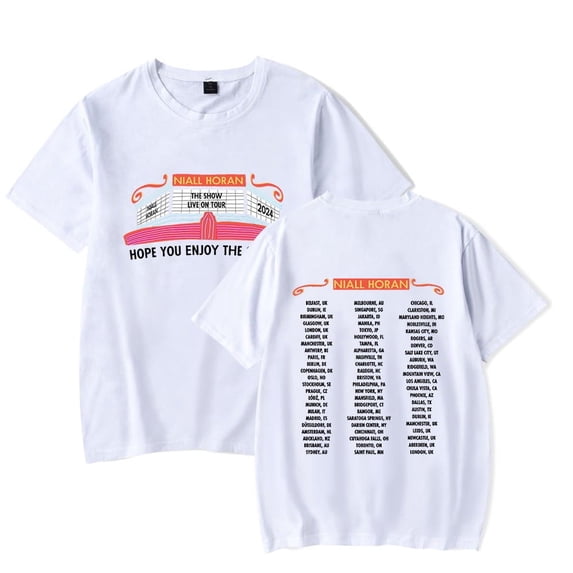 Niall Horan THEATRE MARQUEE CITIES Merch Short Sleeve T-shirt Unisex Fashion Crew Neck Top