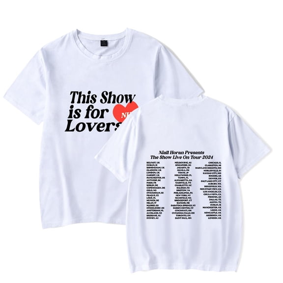 Niall Horan THIS SHOW IS FOR LOVERS DATES T-Shirt Merch pop graphics Crewneck Unisex Trend Casual Short Sleeve Top