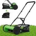 thumbnail image 1 of NiamVelo Push Lawn Mower 15-inch Manual Mower 2 WheelsPush Reel Mower with Grass Catcher, Green, 1 of 13