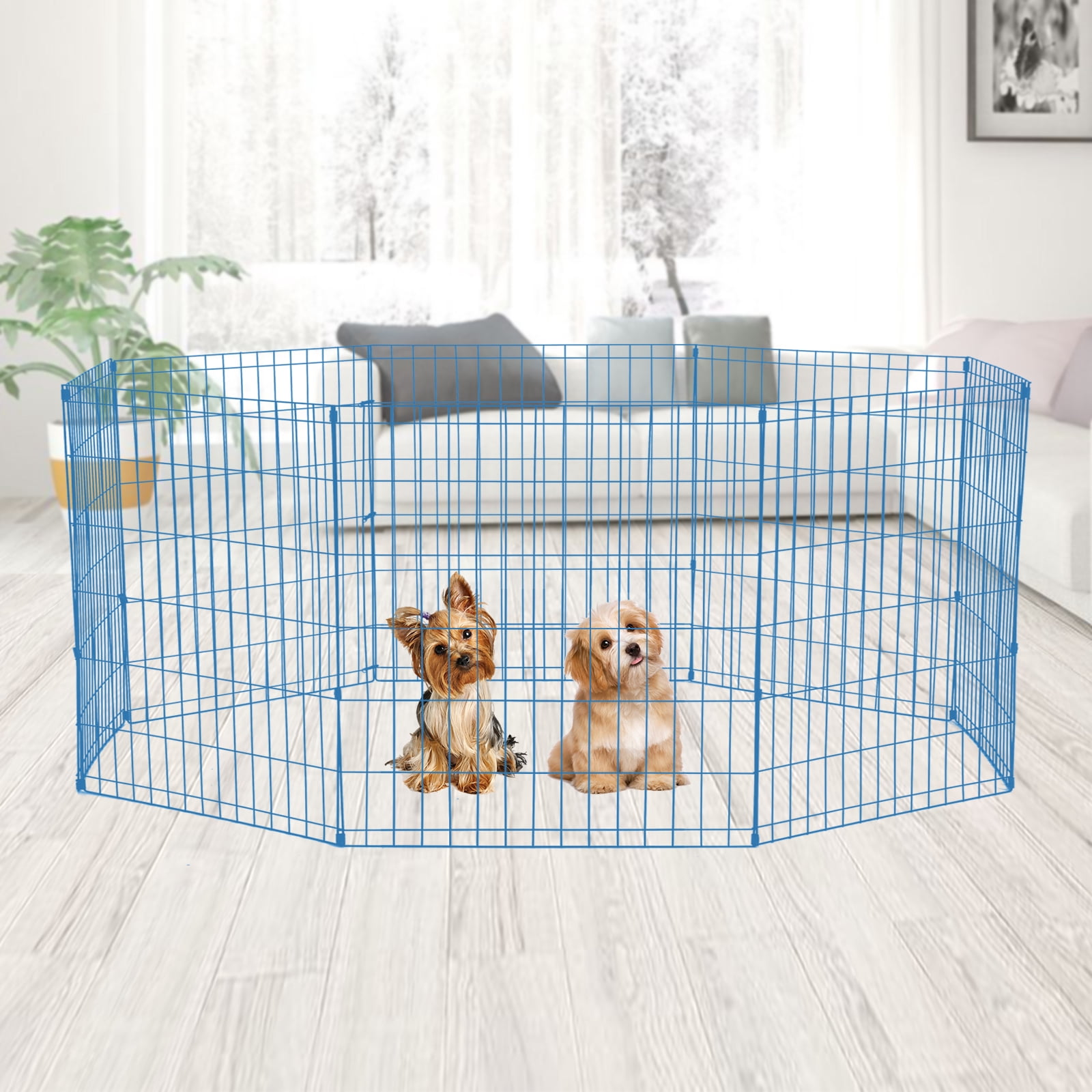 NiamVelo 24 inch Foldable Big Dog Playpen, Indoor Outdoor Metal Pet ...