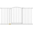 thumbnail image 1 of NiamVelo 27"Tall Dog Gate for Stairs and Doorways Walk-Through Pet Gate Indoor Safety Gate for Pets Adjustable Width 28"–51" （White）, 1 of 8