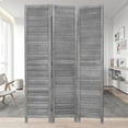 thumbnail image 1 of NiamVelo 3 Panel Wood Room Divider 67.7" Tall Folding Privacy Screen Wall Divider for Home Office, Gray, 1 of 7