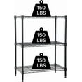 thumbnail image 1 of NiamVelo 3 Tier Shelf Storage Rack Metal Wire Shelving Unit Steel Short Shelves for Storage, Adjustable Shelf Metro Shelving 450lbs Capacity for Kitchen Garage, 23Lx13.2Wx30.2H, Black, 1 of 6