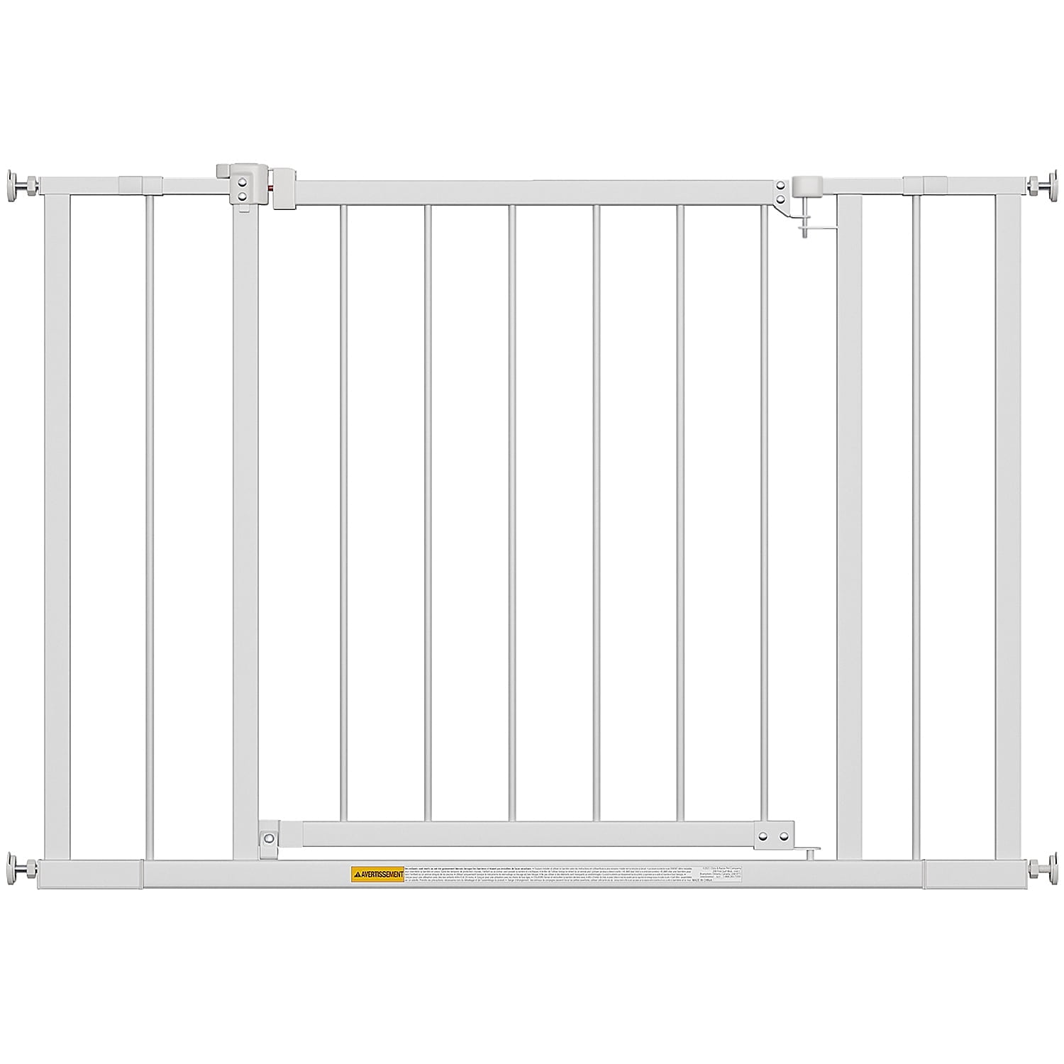 NiamVelo 30"Tall Dog Gate for Stairs and Doorways Walk-Through Pet Gate Indoor Safety Gate for Pets Adjustable Width 28.5"–39.7" Pressure or Hardware Mounted Auto Close Walk-Thru Door （White）