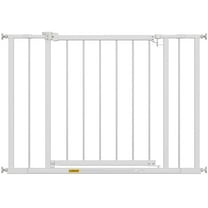 NiamVelo 30"Tall Dog Gate for Stairs and Doorways Walk-Through Pet Gate Indoor Safety Gate for Pets Adjustable Width 28.5"–39.7" Pressure or Hardware Mounted Auto Close Walk-Thru Door （White）