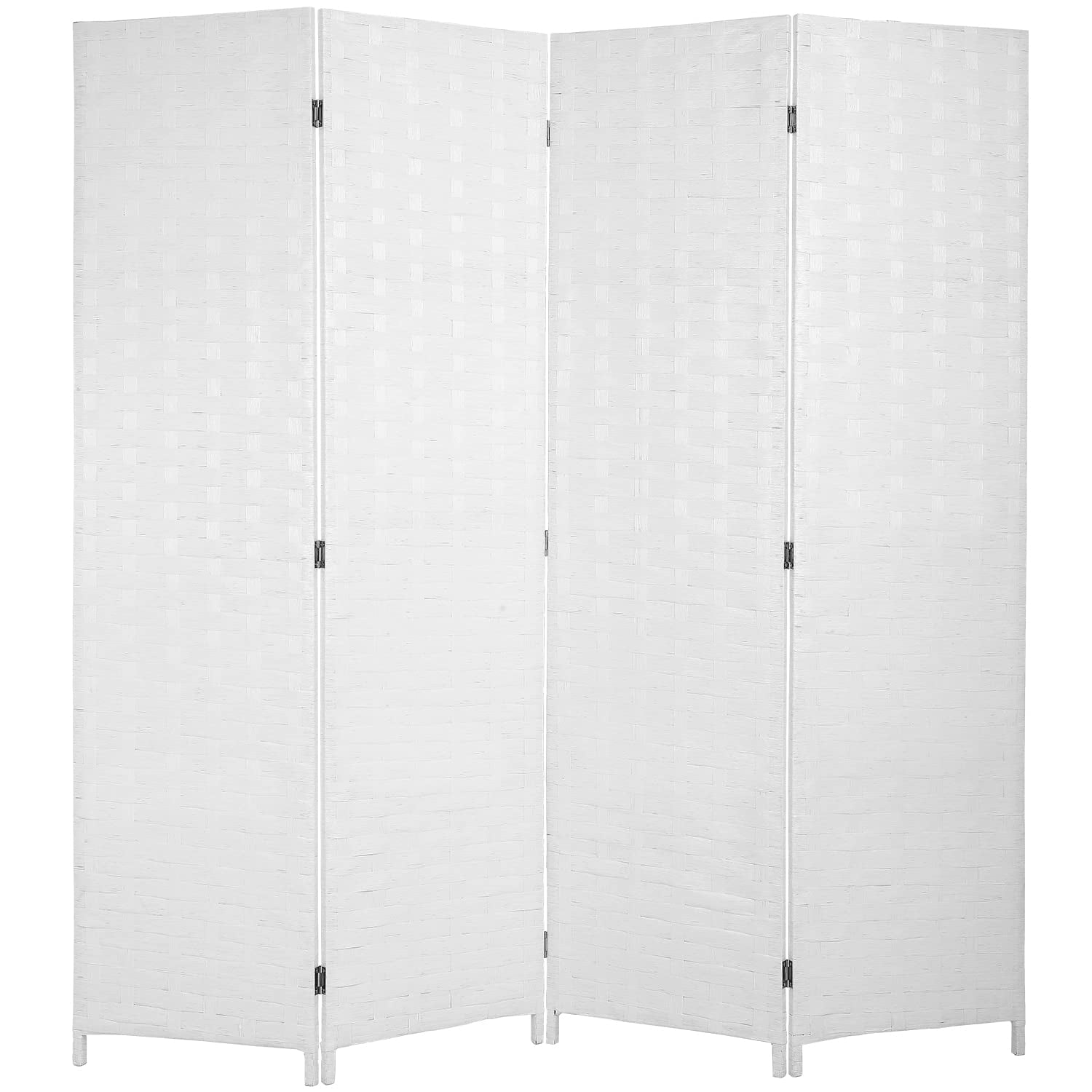 NiamVelo 4 Panel Wood Room Dividers Folding Privacy Screen Portable Screen Partition Wall