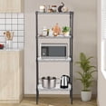 thumbnail image 1 of NiamVelo 4-Tier Storage Shelves Adjustable Wire Shelves Metal Shelf with 4 PP Sheets for Kitchen Bathroom Garage, 600 LBS Capacity,Black, 1 of 7