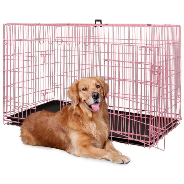 NiamVelo XXL Dog Crate (48Inch), Strong Metal Wire with Handle/Plastic