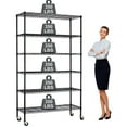 thumbnail image 1 of NiamVelo 6-Tier Wire Shelving Unit  Heavy Duty Storage Shelf Adjustable NSF Metal Wire Shelf with Wheels, 2100LBS Capacity for Pantry Kitchen, Black, 1 of 6