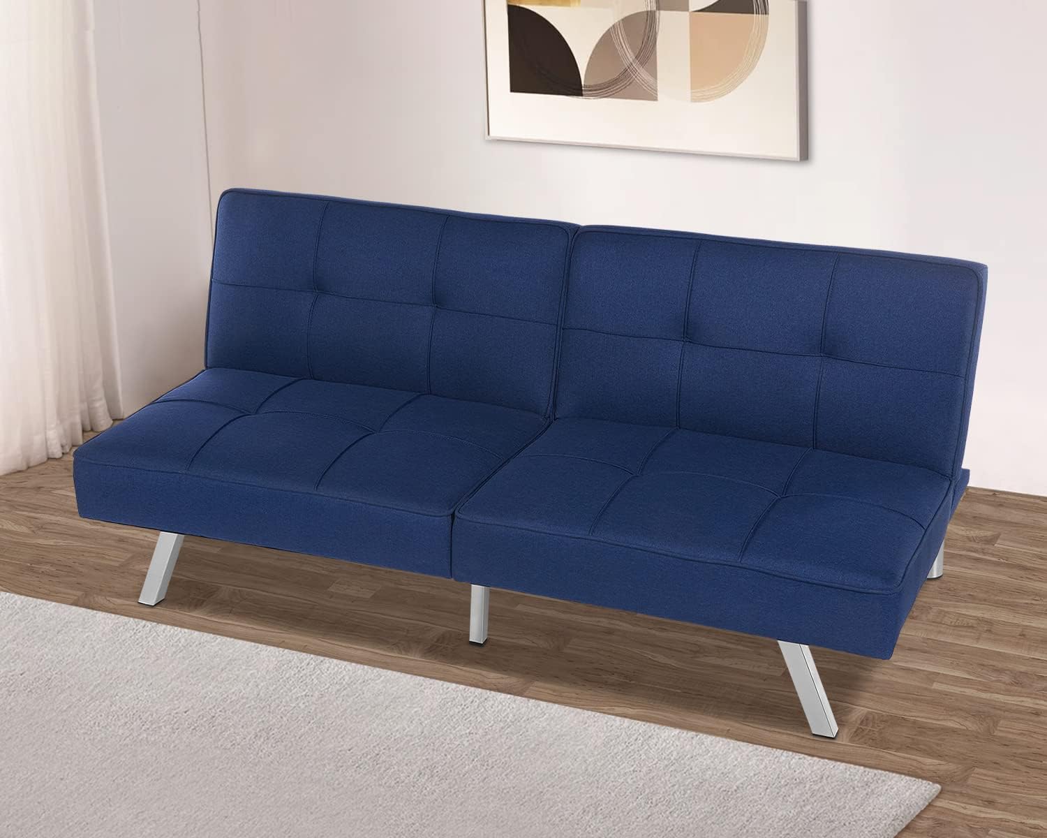Dark Gray Couch, SEVENTH Convertble Sofa Bed, Modern Fabrc Sleeper Sofa Bed, Futon Couches and