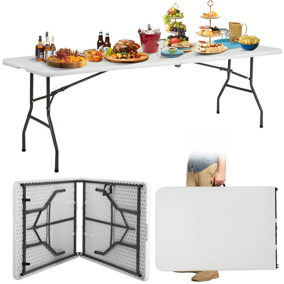 NiamVelo 96 inches Work Lightweight Utility Table, White