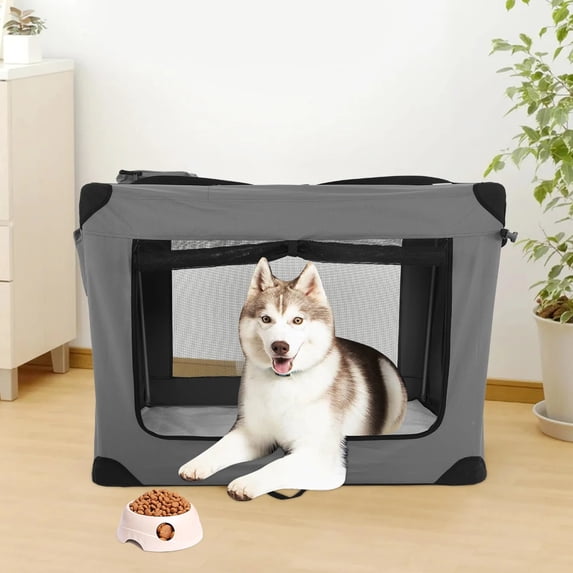NiamVelo Collapsible Dog Crate 42 Inch Portable Travel Dog Soft Crate ...