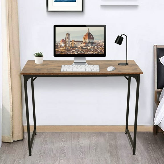 NiamVelo Computer Desk 40 inches Home Office Desk Modern Simple Style PC Desk with  Sturdy Metal Frame for Adults & Kids, Vintage