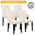 thumbnail image 1 of NiamVelo Dining Chairs Set of 4 Fabric Upholstered Kitchen Chairs Dining Room Chairs with Solid Wood Legs for Kitchen Restaurant and Living Room, Beige, 1 of 7