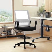 NiamVelo Drafting Chair Tall Office Chair Adjustable Computer Chair with Lumbar Support Arms Footrest Task Desk Chair Swivel Rolling Mesh White