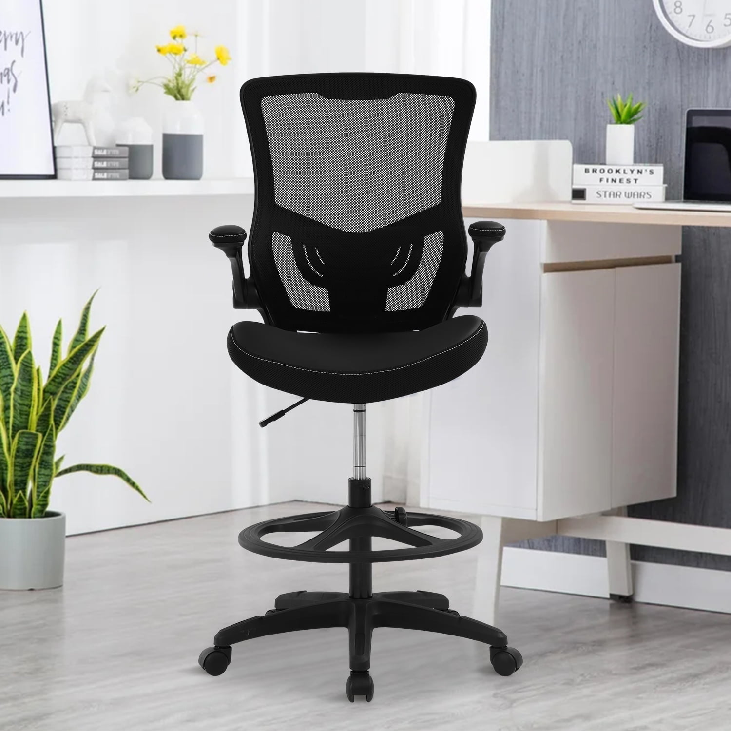 NiamVelo Drafting Chair, High Office Chair with Lumbar Support