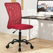 NiamVelo Executive Office Chair Armless Computer Chairs Adjustable Desk Chair with Lumbar Support for Adults, Red