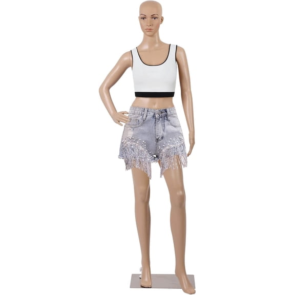 NiamVelo Female Mannequin Torso Full Body Realistic Manikin Dress Form Display 69 inch Adjustable Model with Metal Base