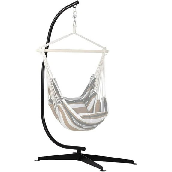 NiamVelo Hammock Chair Stand C Stand Heavy Duty Solid Steel Hanging Stand - 300 lbs Weight Capacity,Black