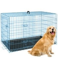 NiamVelo 42'' XL Reinforced Dog Crate, Folding Metal Kennel w/Divider