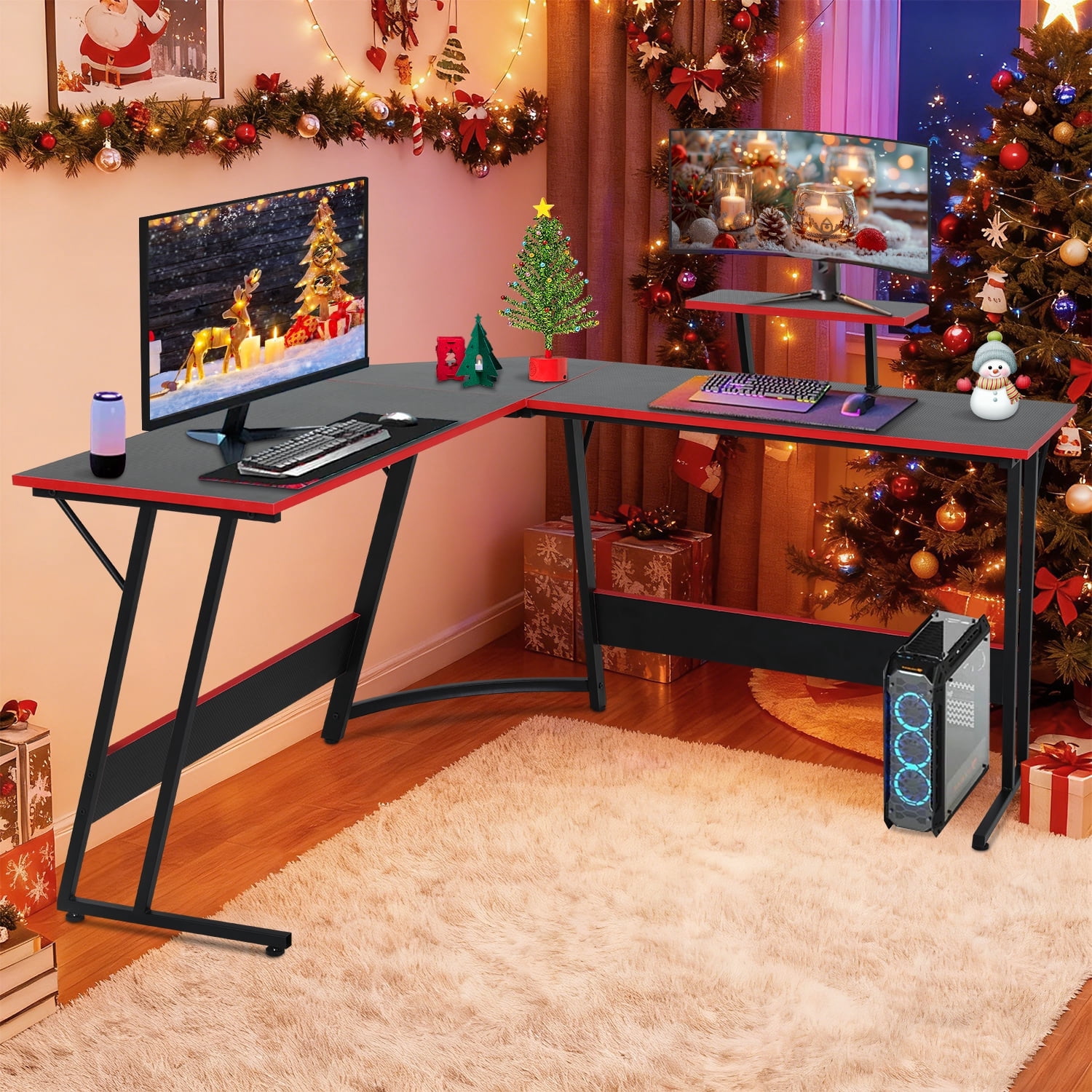 NiamVelo L-Shaped Gaming Desk 50 inches Corner Computer Desk, Home ...