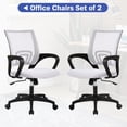 thumbnail image 1 of NiamVelo Mesh Office Chair Computer Desk Chair for Adults, Mid Back Rolling Chair Cheap office chairs with Lumbar Support Armrest for Home Office,White（2 Pack）, 1 of 10