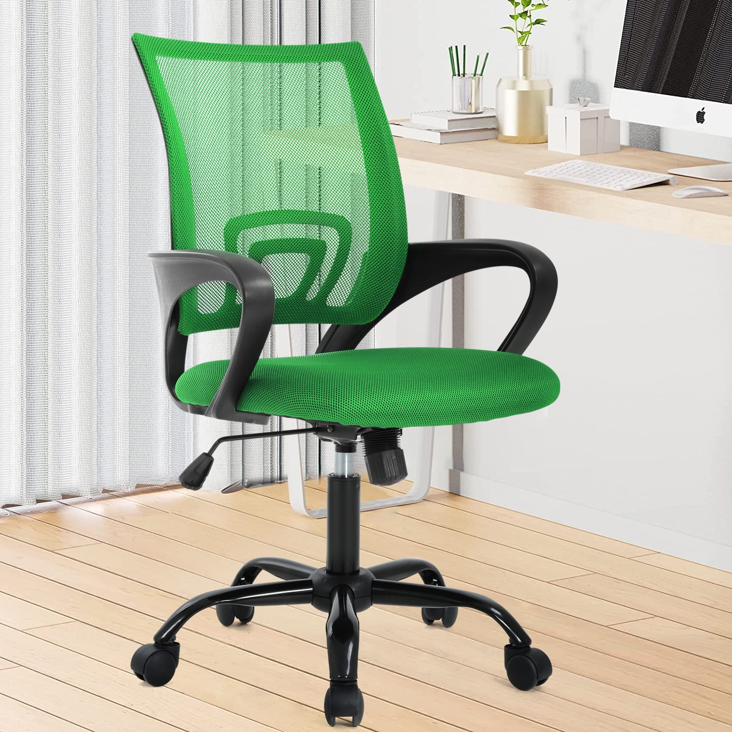 NiamVelo Mesh Office Chair Height Adjustable Ergonomic Desk Chair Quiet Executive Rolling Swivel Chair for Adults, Green