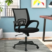 NiamVelo Mesh Office Chair, Mid-Back Home Office Chair Adjustable Ergonomic Desk Chair with Armrest, Rolling Swivel Chair for Adults, Black