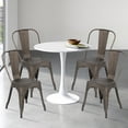 thumbnail image 1 of NiamVelo Metal Dining Chair Set of 4 Stackable Chair 18" Seat Height Bar Chairs Kitchen Chair, Bronze, 1 of 7