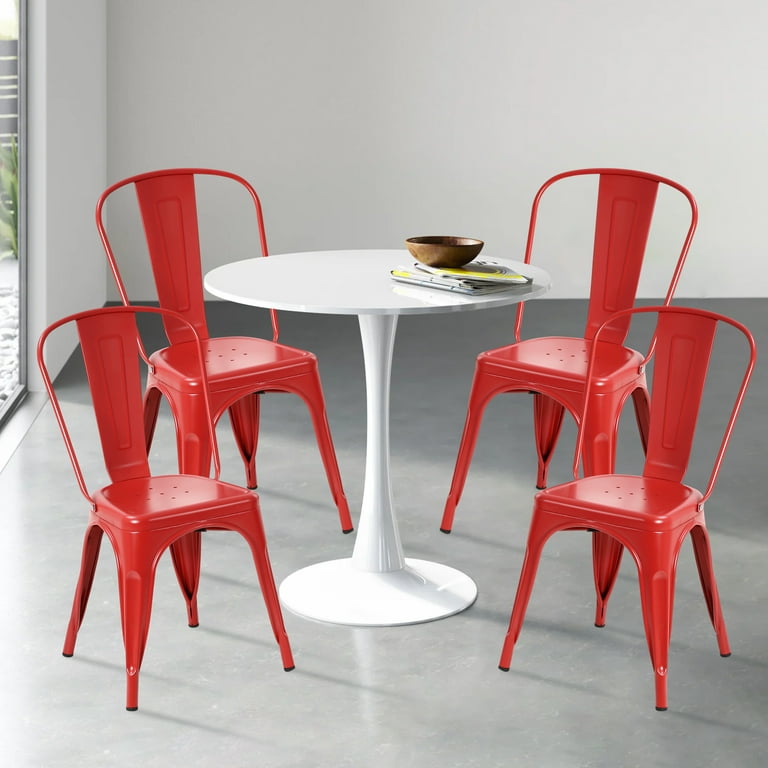 NiamVelo Set of Stackable Metal Dining Chairs, 18
