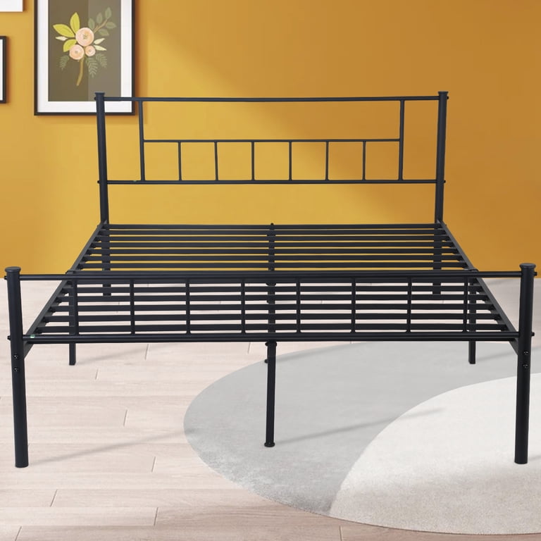 Bed Frame Metal Platform Bed Base Mattress Foundation Adjustable Heavy