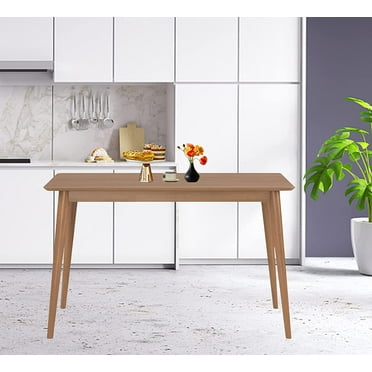 NiamVelo Modern Kitchen Table, 47inch Wood Dining Table Rectangular Dining Room Table Fit for 4, Natural