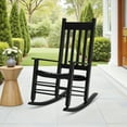 thumbnail image 1 of NiamVelo Outdoor Solid Hardwood Porch Rocking Chair 243 lbs Capacity for Home Garden, Black, 1 of 8