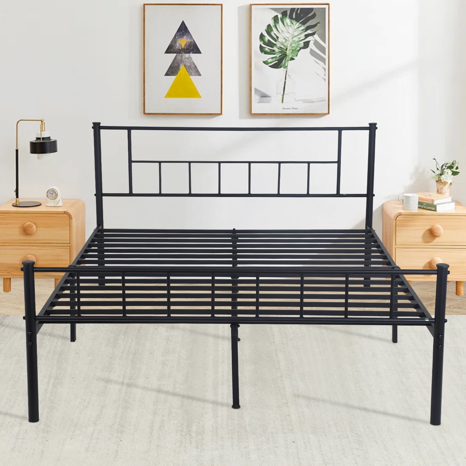 NiamVelo Platform Bed Frame Twin Metal Base Mattress Foundation No Box