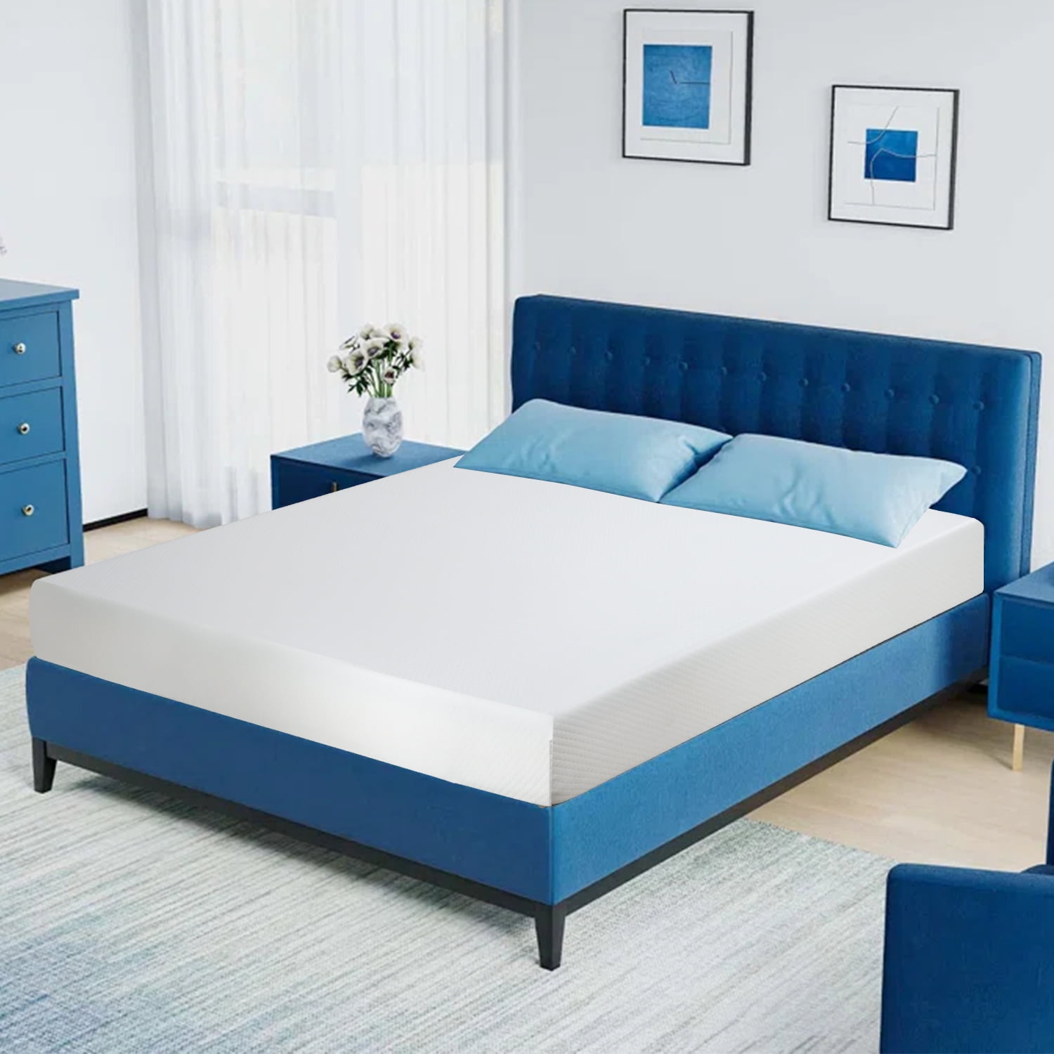 NiamVelo Queen Size Mattress 8 inch Gel Memory Foam Mattress CertiPUR