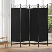 NiamVelo Room Dividers Folding Privacy Screens 4 Panel Folding Partition for Home Office Bedroom, Black