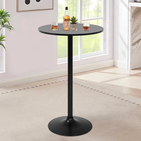 NiamVelo Round Dining Table Anti-Slip with Hydraulic, Black