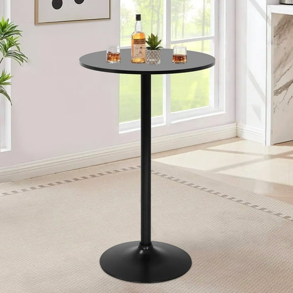 NiamVelo Round Dining Table Anti-Slip with Hydraulic, Black